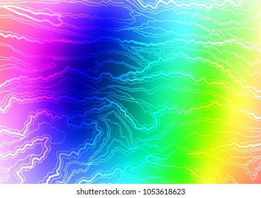 Light Multicolor, Rainbow vector abstract doodle pattern. Ethnic elegant natural pattern with gradient. Hand painted design for web, leaflet, textile.