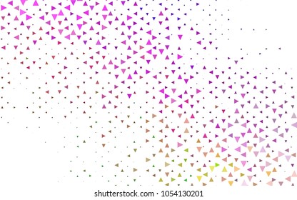 Light Multicolor, Rainbow vector abstract colorful background, which consist of triangles. Pattern with colored triangles on white background.