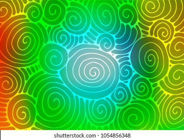 Light Multicolor, Rainbow vector abstract doodle pattern. Colorful illustration in abstract style with doodles and Zen tangles. The doodle design can be used for your web site.