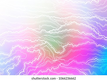 Light Multicolor, Rainbow vector abstract doodle template. Colorful abstract illustration with lines in Asian style. A new texture for your design.