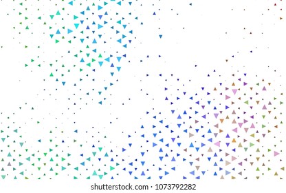 Light Multicolor, Rainbow vector abstract colorful background, which consist of triangles. Pattern with colored triangles on white background.