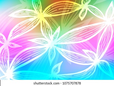 Light Multicolor, Rainbow vector abstract doodle pattern. Shining colored illustration with doodles in Zen tangle style. The elegant pattern can be used as a part of a brand book.