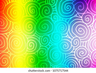 Light Multicolor, Rainbow vector abstract doodle texture. Blurred decorative design in Indian style with Zen tangles. The pattern can be used for heads of websites and designs.