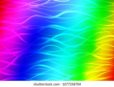Light Multicolor, Rainbow vector abstract doodle template. An elegant bright illustration with lines in Natural style. The best blurred design for your business.
