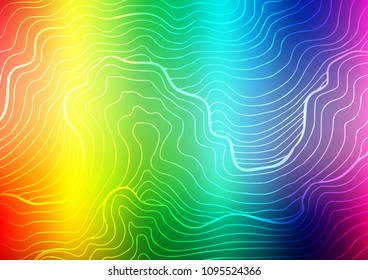 Light Multicolor, Rainbow vector abstract doodle template. Colorful abstract illustration with lines in Asian style. The pattern can be used for coloring books and pages for kids.