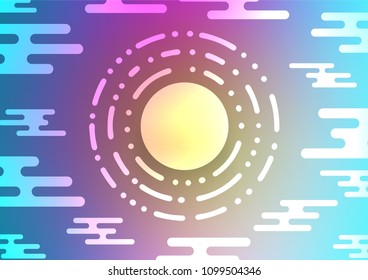 Light Multicolor, Rainbow vector abstract doodle texture. Geometric doodle illustration in Origami style with gradient. The template can be used as a background for cell phones.