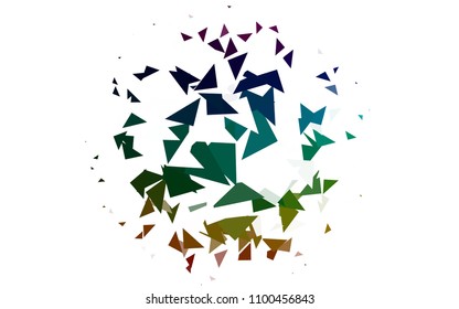 Light Multicolor, Rainbow vector abstract colorful background, which consist of triangles. Pattern with colored triangles on white background.
