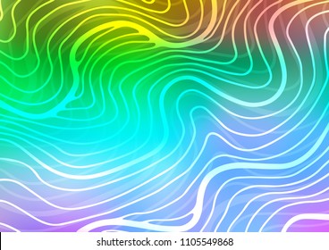 Light Multicolor, Rainbow vector abstract doodle template. Colorful abstract illustration with lines in Asian style. A completely new template for your business design.