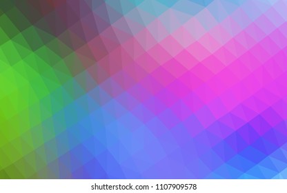Light Multicolor, Rainbow vector abstract mosaic background. Colorful abstract illustration with gradient. Triangular pattern for your business design.