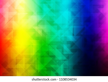 Light Multicolor, Rainbow vector abstract polygonal cover. Colorful abstract illustration with gradient. A completely new design for your business.