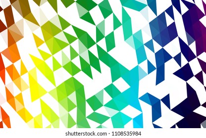 Light Multicolor, Rainbow vector abstract mosaic pattern. Triangular geometric sample with gradient.  The completely new template can be used for your brand book.