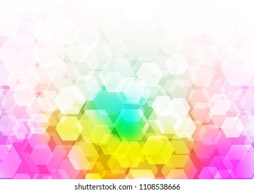 Light Multicolor, Rainbow vector abstract mosaic template. Shining colored illustration in a Brand new style. Brand new style for your business design.