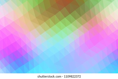 Light Multicolor, Rainbow vector abstract polygonal layout. Creative geometric illustration in Origami style with gradient. The textured pattern can be used for background.