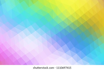 Light Multicolor, Rainbow vector abstract polygonal layout. Shining illustration, which consist of triangles. The elegant pattern can be used as part of a brand book.