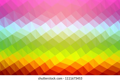 Light Multicolor, Rainbow vector abstract mosaic background. A sample with polygonal shapes. The elegant pattern can be used as part of a brand book.