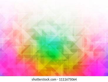 Light Multicolor, Rainbow vector abstract mosaic pattern. A completely new color illustration in a vague style. The best triangular design for your business.