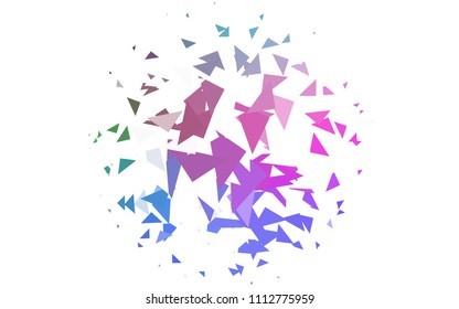 Light Multicolor, Rainbow vector abstract colorful background, which consist of triangles. Pattern with colored triangles on white background.