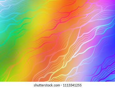 Light Multicolor, Rainbow vector abstract doodle pattern. Decorative shining illustration with doodles on abstract template. Brand-new design for your business.