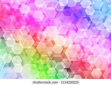 Light Multicolor, Rainbow vector abstract mosaic background. Brand new colored illustration in blurry style with gradient. The polygonal design can be used for your web site.