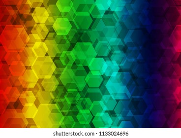 Light Multicolor, Rainbow vector abstract mosaic background. Colorful illustration in abstract style with gradient. The template can be used as a background for cell phones.