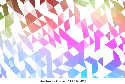 Light Multicolor, Rainbow vector abstract mosaic backdrop. An elegant bright illustration with gradient. The best triangular design for your business.