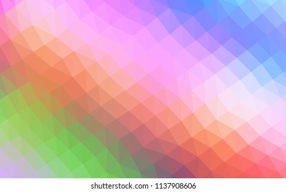 Light Multicolor, Rainbow vector abstract mosaic pattern. Brand new colored illustration in blurry style with gradient. The best triangular design for your business.
