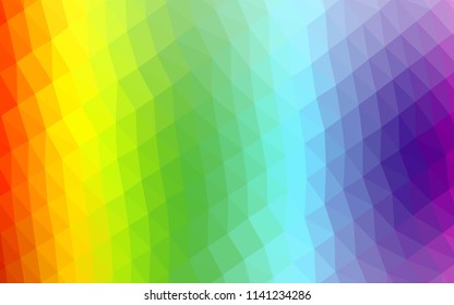 Light Multicolor, Rainbow vector abstract polygonal texture. Glitter abstract illustration with an elegant design. The elegant pattern can be used as part of a brand book.
