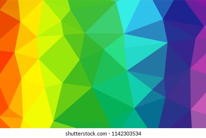 Light Multicolor, Rainbow vector abstract polygonal layout. Shining illustration, which consist of triangles. A new texture for your design.