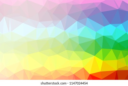 Light Multicolor, Rainbow vector abstract polygonal layout. A sample with polygonal shapes. The completely new template can be used for your brand book.