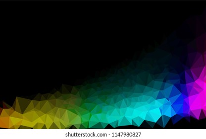 Light Multicolor, Rainbow vector abstract polygonal texture. Brand new colored illustration in blurry style with gradient. The best triangular design for your business.