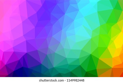 Light Multicolor, Rainbow vector abstract mosaic pattern. An elegant bright illustration with gradient. Triangular pattern for your business design.