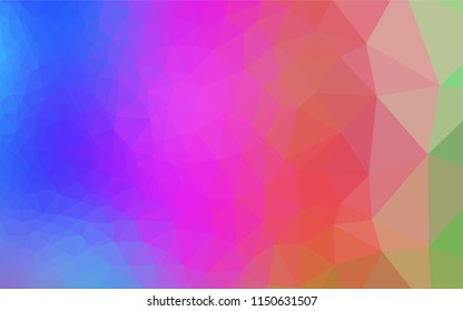 Light Multicolor, Rainbow vector abstract polygonal layout. A vague abstract illustration with gradient. The template can be used as a background for cell phones.