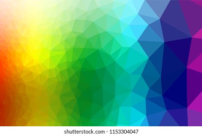 Light Multicolor, Rainbow vector abstract mosaic backdrop. Shining illustration, which consist of triangles. Brand new style for your business design.