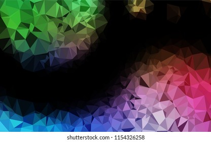 Light Multicolor, Rainbow vector abstract mosaic backdrop. Shining colored illustration in a Brand new style. Triangular pattern for your business design.