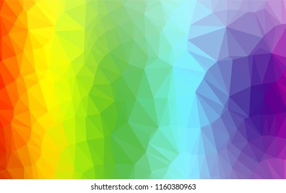 Light Multicolor, Rainbow vector abstract mosaic background. Shining illustration, which consist of triangles. The elegant pattern can be used as part of a brand book.