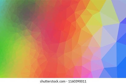 Light Multicolor, Rainbow vector abstract polygonal layout. Shining illustration, which consist of triangles. A completely new design for your business.
