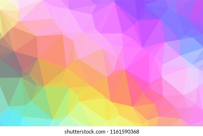 Light Multicolor, Rainbow vector abstract polygonal texture. Geometric illustration in Origami style with gradient.  The elegant pattern can be used as part of a brand book.