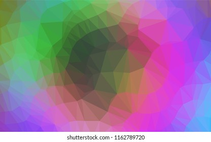 Light Multicolor, Rainbow vector abstract polygonal cover. Geometric illustration in Origami style with gradient.  A completely new template for your business design.