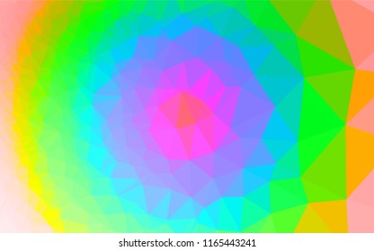 Light Multicolor, Rainbow vector abstract polygonal texture. A sample with polygonal shapes. Triangular pattern for your business design.