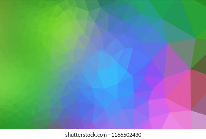 Light Multicolor, Rainbow vector abstract mosaic backdrop. A sample with polygonal shapes. A new texture for your design.