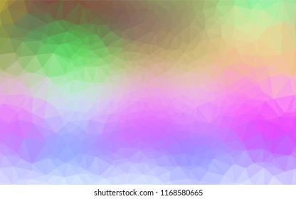 Light Multicolor, Rainbow vector abstract polygonal layout. An elegant bright illustration with gradient. A completely new design for your business.