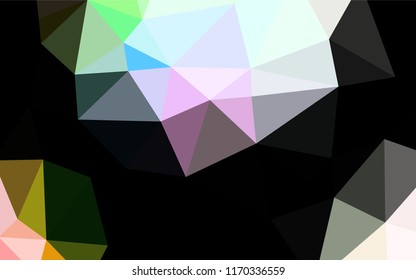 Light Multicolor, Rainbow vector abstract mosaic backdrop. Geometric illustration in Origami style with gradient.  A new texture for your design.