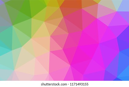 Light Multicolor, Rainbow vector abstract mosaic pattern. Shining illustration, which consist of triangles. A completely new design for your business.