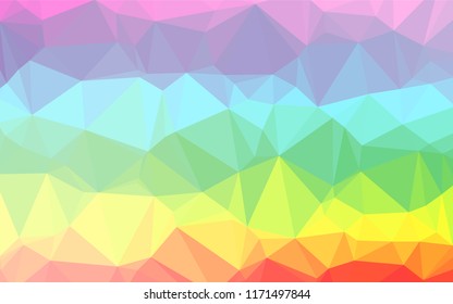 Light Multicolor, Rainbow vector abstract polygonal layout. Glitter abstract illustration with an elegant design. The polygonal design can be used for your web site.