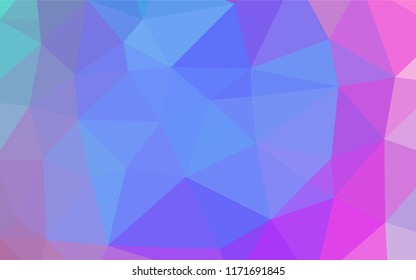 Light Multicolor, Rainbow vector abstract mosaic backdrop. Geometric illustration in Origami style with gradient.  Brand new design for your business.
