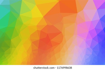 Light Multicolor, Rainbow vector abstract polygonal texture. Shining colored illustration in a Brand new style. The polygonal design can be used for your web site.