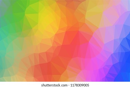 Light Multicolor, Rainbow vector abstract polygonal layout. Creative illustration in halftone style with gradient. The polygonal design can be used for your web site.