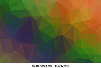 Light Multicolor, Rainbow vector abstract polygonal layout. Glitter abstract illustration with an elegant design. Triangular pattern for your business design.