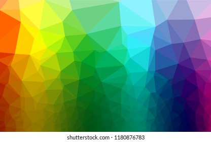 Light Multicolor, Rainbow vector abstract polygonal texture. Shining illustration, which consist of triangles. The best triangular design for your business.