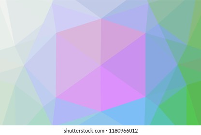 Light Multicolor, Rainbow vector abstract mosaic pattern. A sample with polygonal shapes. A completely new design for your business.